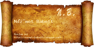 Német Babett névjegykártya